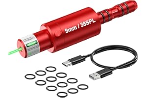 VANTARA 2-in-1 Laser Cartridge with Bore Sighter Suitable for 9mm/38spl/40S&W/10mm/45ACP/22LR/25mm/27mm Caliber, for Shooting Training Practice & Sight Calibration, Rechargeable