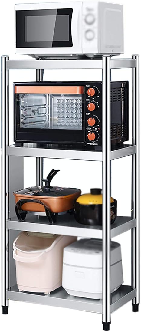 Amazon スチールラック メタルラック ラック 棚 ラック シェルフ スチール棚 棚 キッチンパントリーランドリーガレージクローゼット用4段シェルフ ラック収納棚ユニット メタルラック本体 オンライン通販