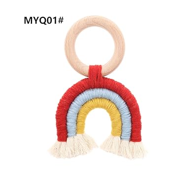 macrame rainbow teether