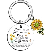 UYBEPU Thank You Gifts for Women Coworkers Retirement Gift for Woman Farewell Appreciation Gift for Teacher Nurse Mentor Sunflower Keychain Coworker Christmas Gifts Ideas