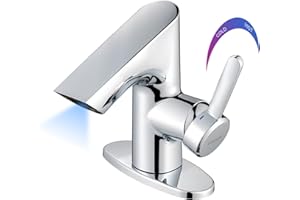 GOESMO Touchless Smart Bathroom Faucet for 1 or 3 Holes, Adjusting Hot & Cold Temperature, Controlling Water Flow, Brushed Nickel, Chrome, Matte Black Sensor Automatic Faucet (29140 Chromed)