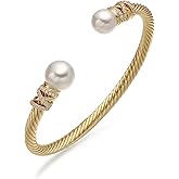 cmoonry 14K Gold Plated Twisted Cable Wire Bracelets Adjustable Open Cuff Bangle Bracelet Shiny CZ Zircon Copper Jewelry For Women Gift