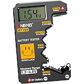 ANENG BT189 Battery Tester for AAA,AA,C,D,9V,F,6F22,1.5V/3V Button Cells | Household Battery Detector with LCD Display Checks Battery Power by Voltage,Universal Battery Checker for Home Use