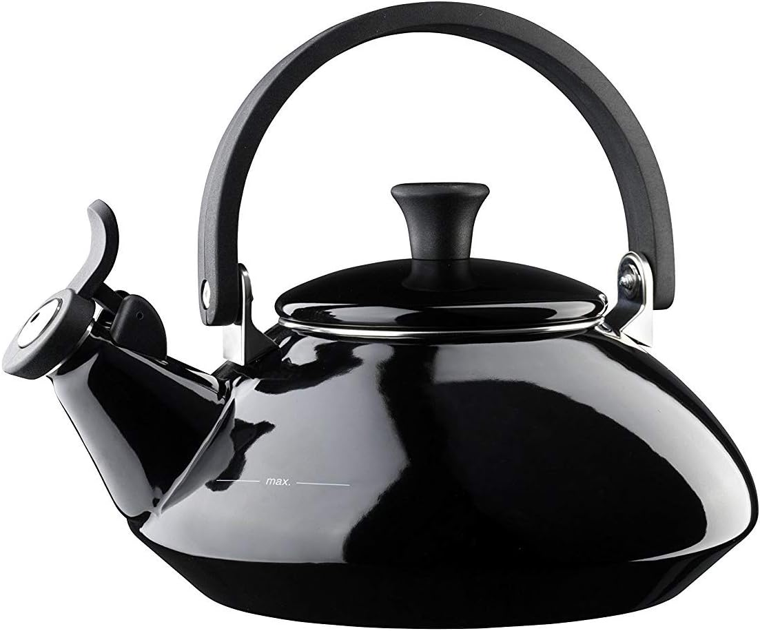 Le Creuset Wasserkessel, Füllmenge: 1,6 l, Emaillierter Stahl/Phenolgriffe, Zen, Schwarz