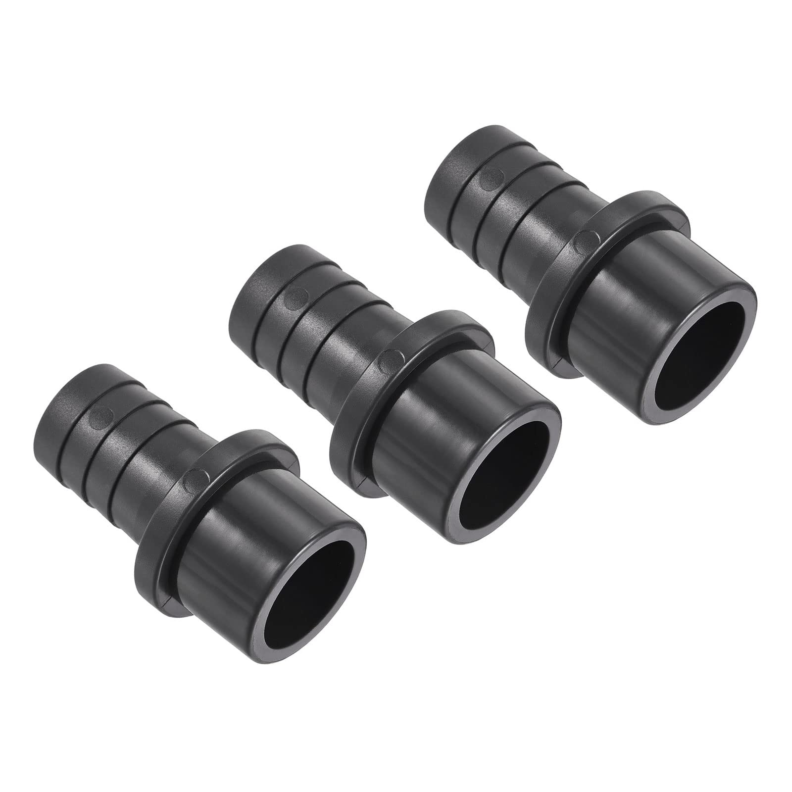 M METERXITY 3 Pack PVC Pipe Fitting - Water Tube Connector, 25mm Barb Straight Pipe Joint, Apply to Outdoor/Garden/Pool (OD 32mm, Black)