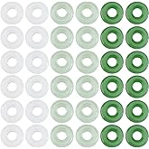Hobbspring 90Pcs 3 Colors Green Glass Donut Beads 12.5mm Large Hole Glass Beads Flat Round Loose Spacer Bead for Necklace Earrings Jewelry Making DIY Crafts Supplies