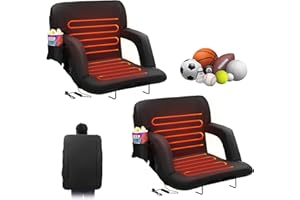 VEVOR Double Heated Stadium Seat with Back Support, 3 Level Heating Wide Bleacher Seat, Folding Portable Padded Reclining Cha