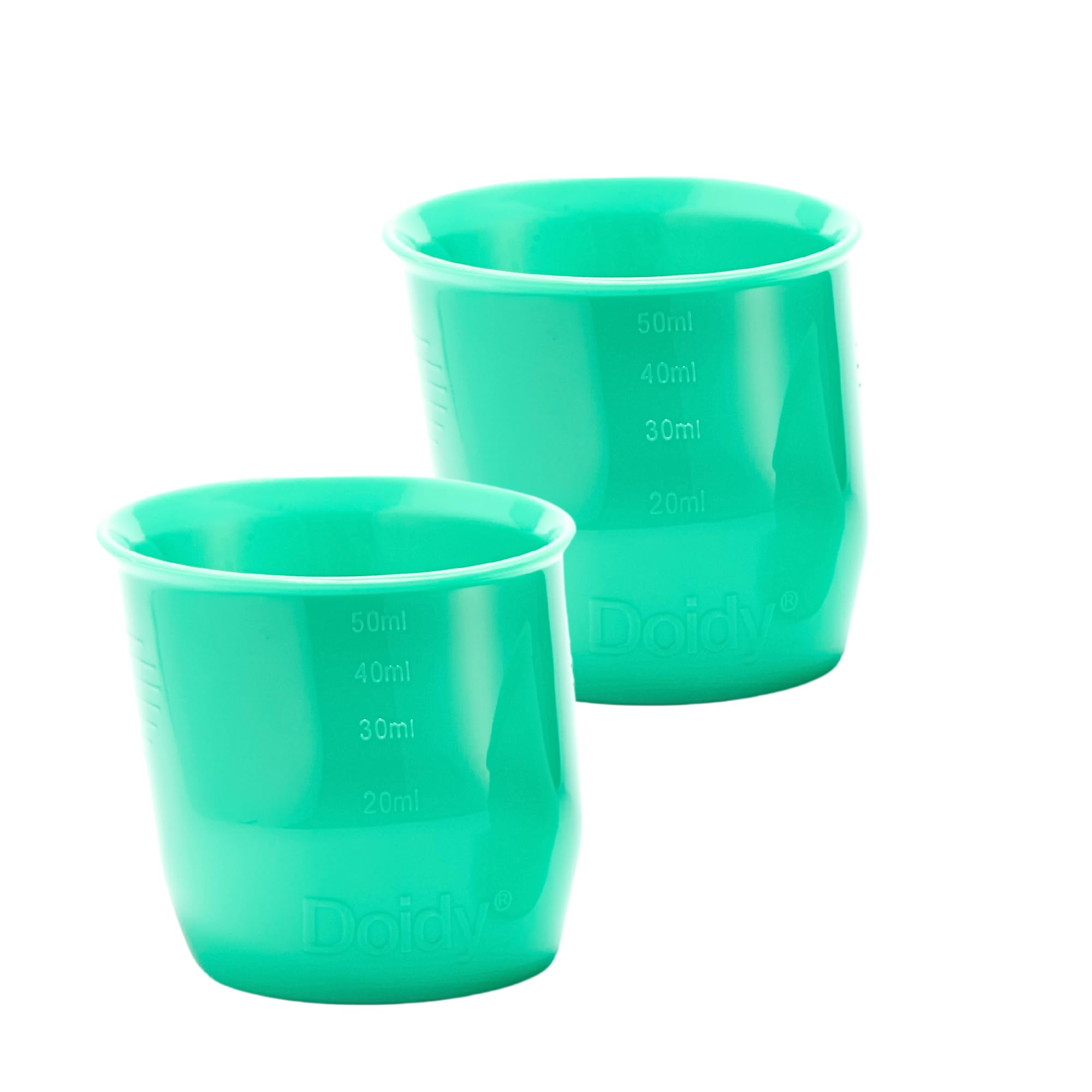 Doidy Mini Feeding Cup 50ml Pack of 2, Bottle Alternative for Newborn and Infant 0months+ (MiniCup Twin, Turquoise)