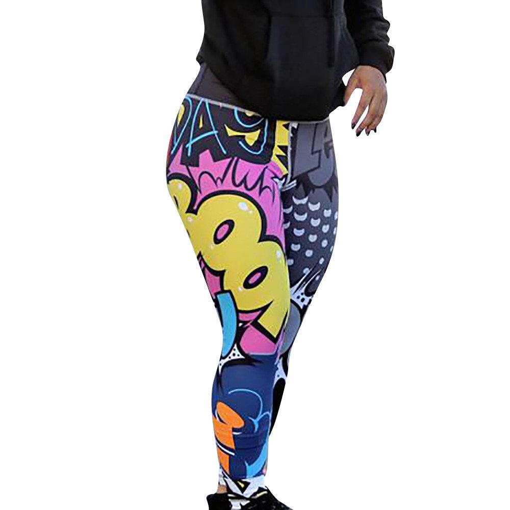 CMrtew Women's Print Workout Leggings Women's Fitness Sports Trousers Gym Running Athletic Pants All Season Causal Leggings