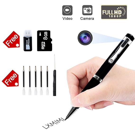 Mini Kamera LXMIMI 1080P Kleine Kamera Stift Kamera Mini Camera HD KOSTENLOSER 8 GB SD und SD Reader und 5 Tinte Fills Inc