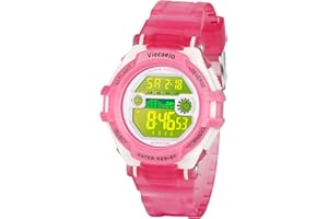 Viecaeio Kids Digital Watch for Boys Girls, Waterproof LED Colorful Lights Sports Watch Suitable for 5-17 Years Old Teenagers (with Gift Box)