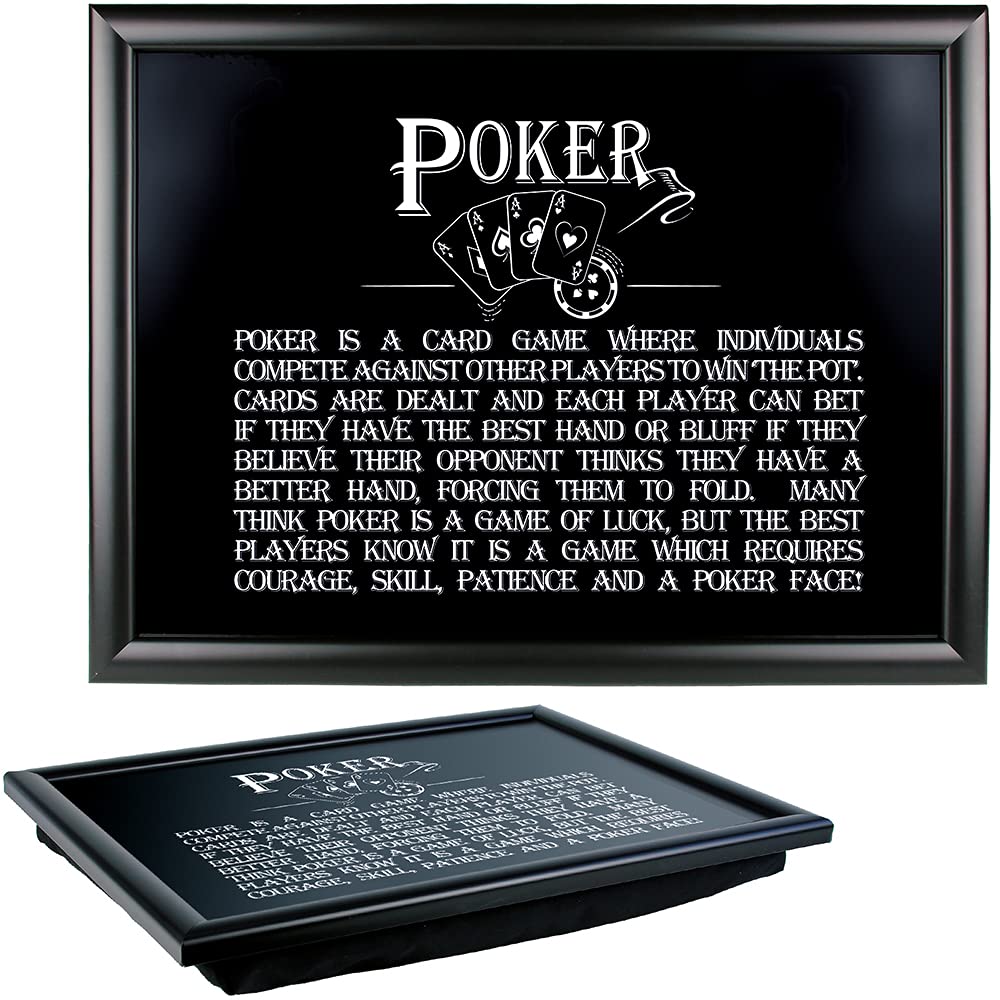 Ultimate Gift for Man 8878 Poker Lap Tray, Black, 43 x 32 x 5cm