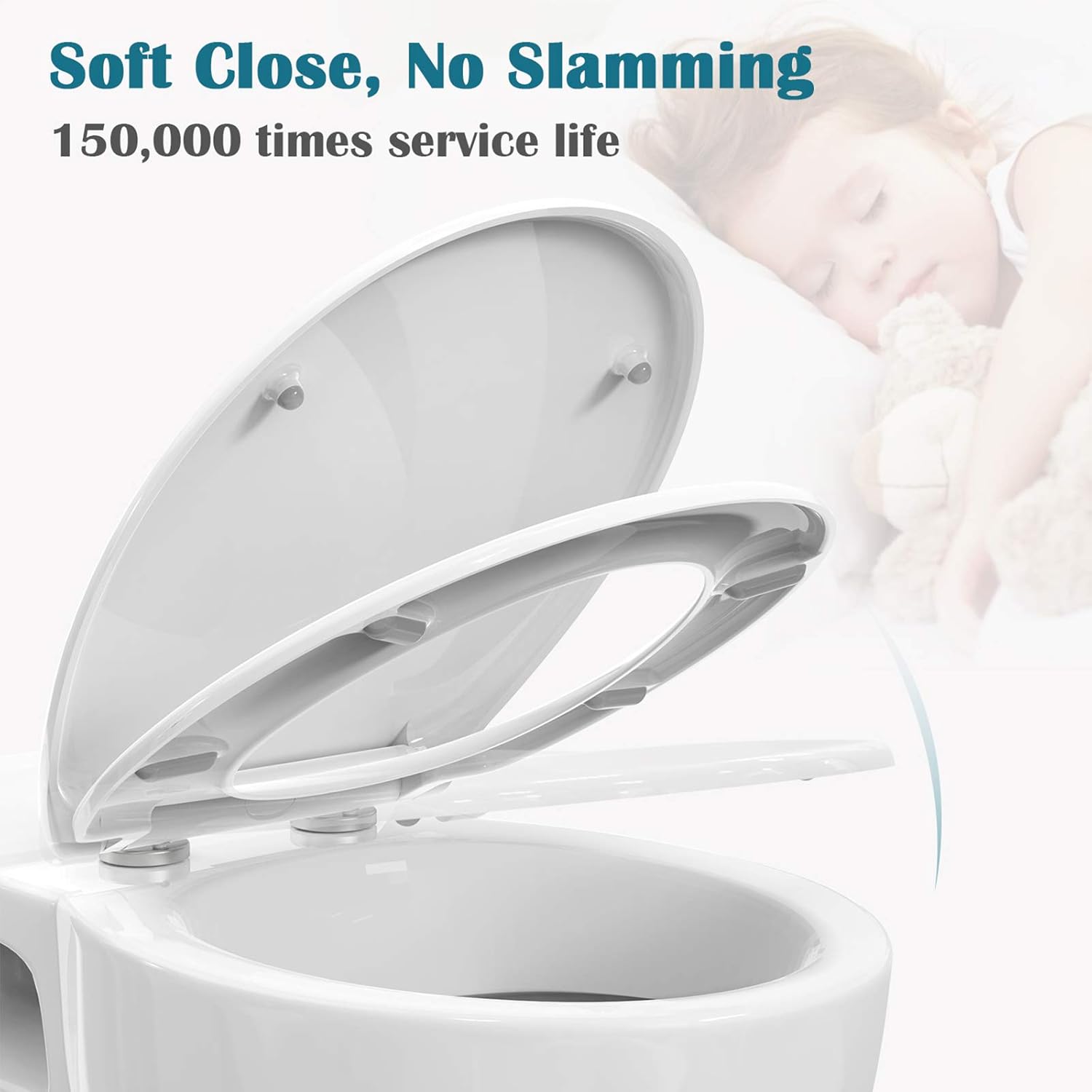 STOREMIC Toilet Seat Soft Close, Toilet Seats with Quick Release, Simple Top and Bottom Fixing - Image 3