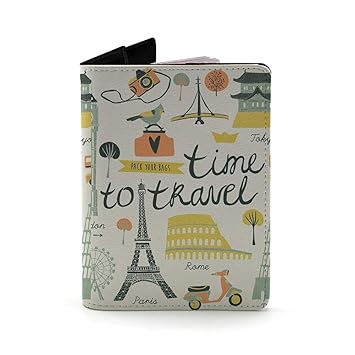 Qrioh Passport Holder Wallet for Men/Women -Time to Travel