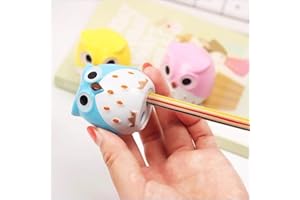 Pack of 4 Cute Cartoon Animal Owl Pattern Double Holes Pencil Sharpeners Creative Stationery Prize