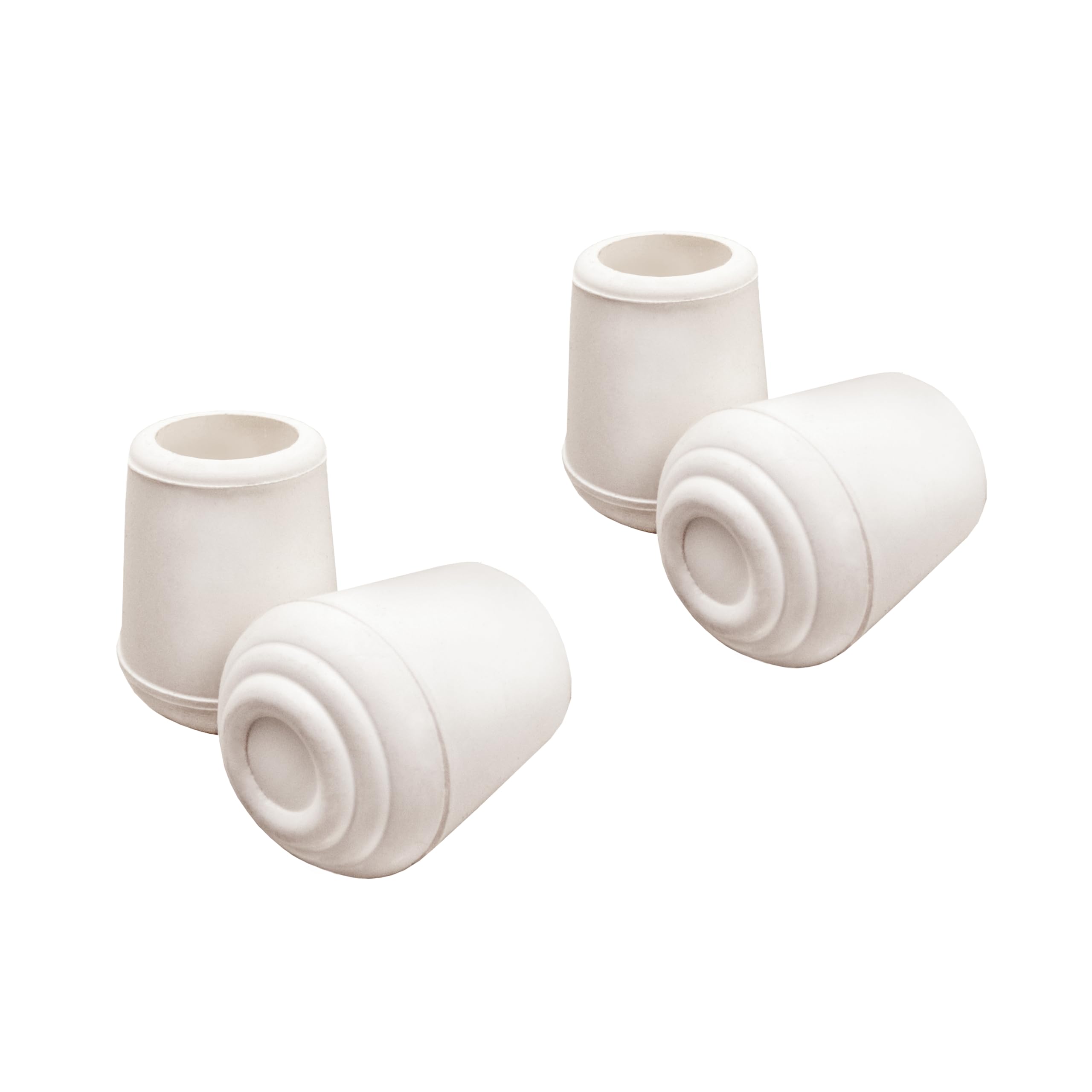 Photo 1 of softtouch 1/2" Rubber Folding Metal Chair Leg Cap Replacement Tips, White (4 Pack)