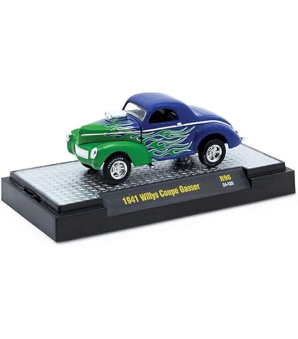 Amazon.com: M2 Machines 1941 Willys Coupe Gasser Black Mooneyes