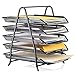 Halter Steel Mesh 5-Tier Shelf Tray Organizer for Desktop - Letter-Size - Black