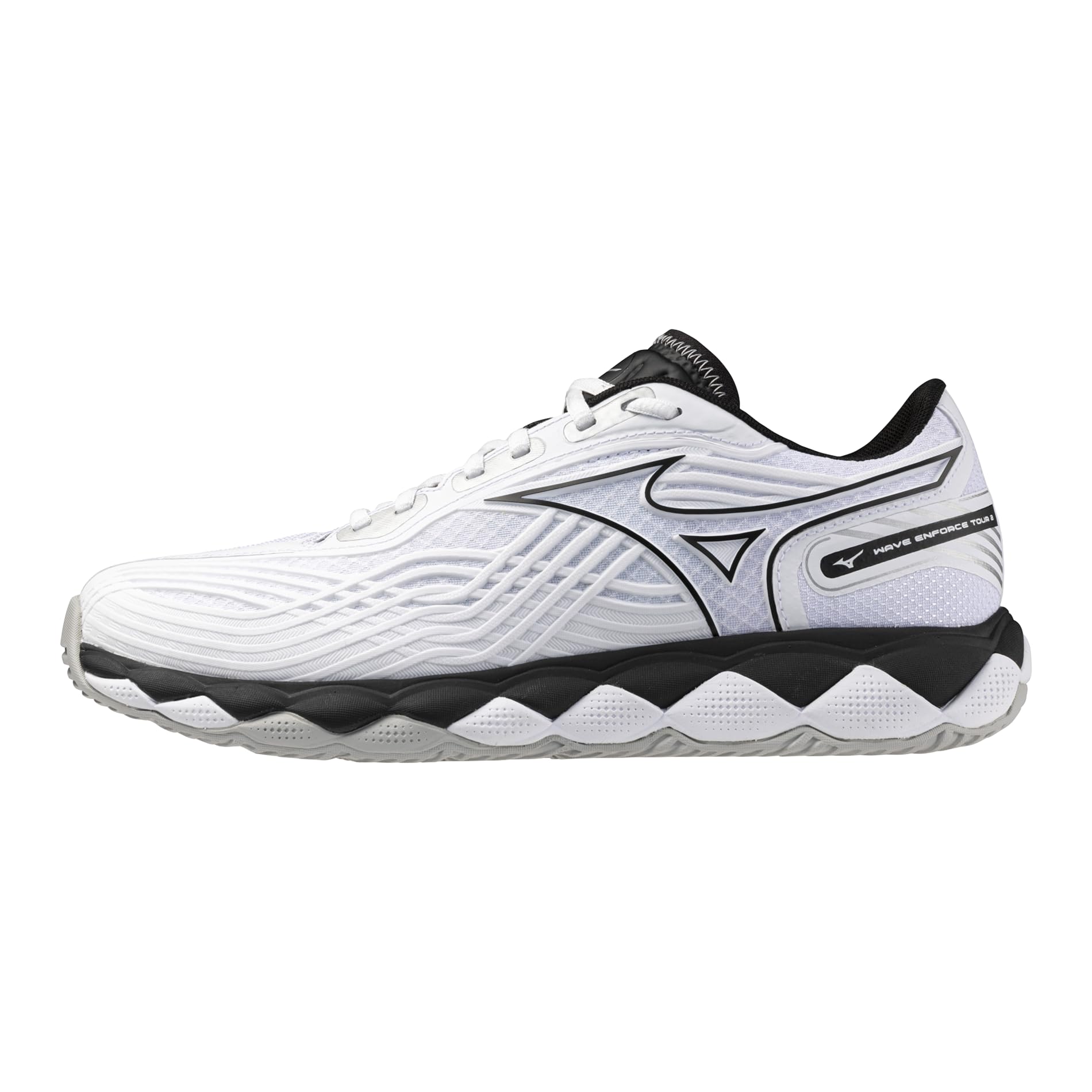 Photo 1 of Mizuno Wave Enforce Tour 2 AC Men All Court Tennis Shoe, White-Black, 12
