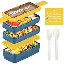 Iteryn Stackable Bento Box Lunch Box, Wheat