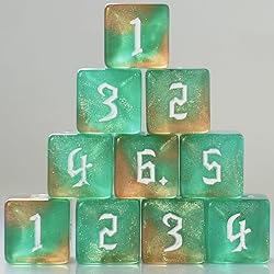 10 PC D6 dice 16mm Acrylic Dice Set for RPG MTG DND