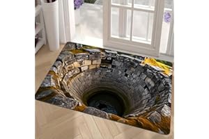 2026 New 3D Optical Illusion Rug, Rug That Looks Like A Hole, Carpet Bottomless Hole Optical Illusion Area Rugs, Non-Slip Vis