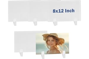 WANZELONYO Sublimation Glass Photo Blanks 5 PCS 8X12 Inch for Personiazed Crystal Sheets Plaque