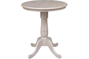 IC INTERNATIONAL CONCEPTS International Concepts 30" Round Top Pedestal Table-34.9" H, Washed Gray Taupe
