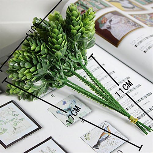 HWKAIZ 1 Bouquet 6 Forks Artificial Home Decor High Simulation Green Plant Pineapple Grass Home Decoration Artificial Flower Plant (Green)