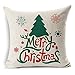 Tailbox Decorative Santa Claus Throw Pillow Covers Merry Christmas Series Cotton Linen Square Throw Pillow Case Xmas Decorations Cushion Cover for Home Office Sofa Couch 18