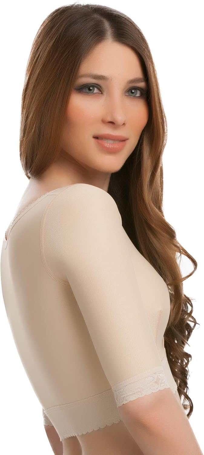 Isavela Womens Short Sleeve Breast Augmentation/Reduction Support Bra/Vest (Underbust Length) (Bolero) (VS02-SS) at  Women’s Clothing store