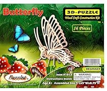 3-D Wooden Puzzle - Small Butterfly -Affordable Gift for your Little One! Item #DCHI-WPZ-E022