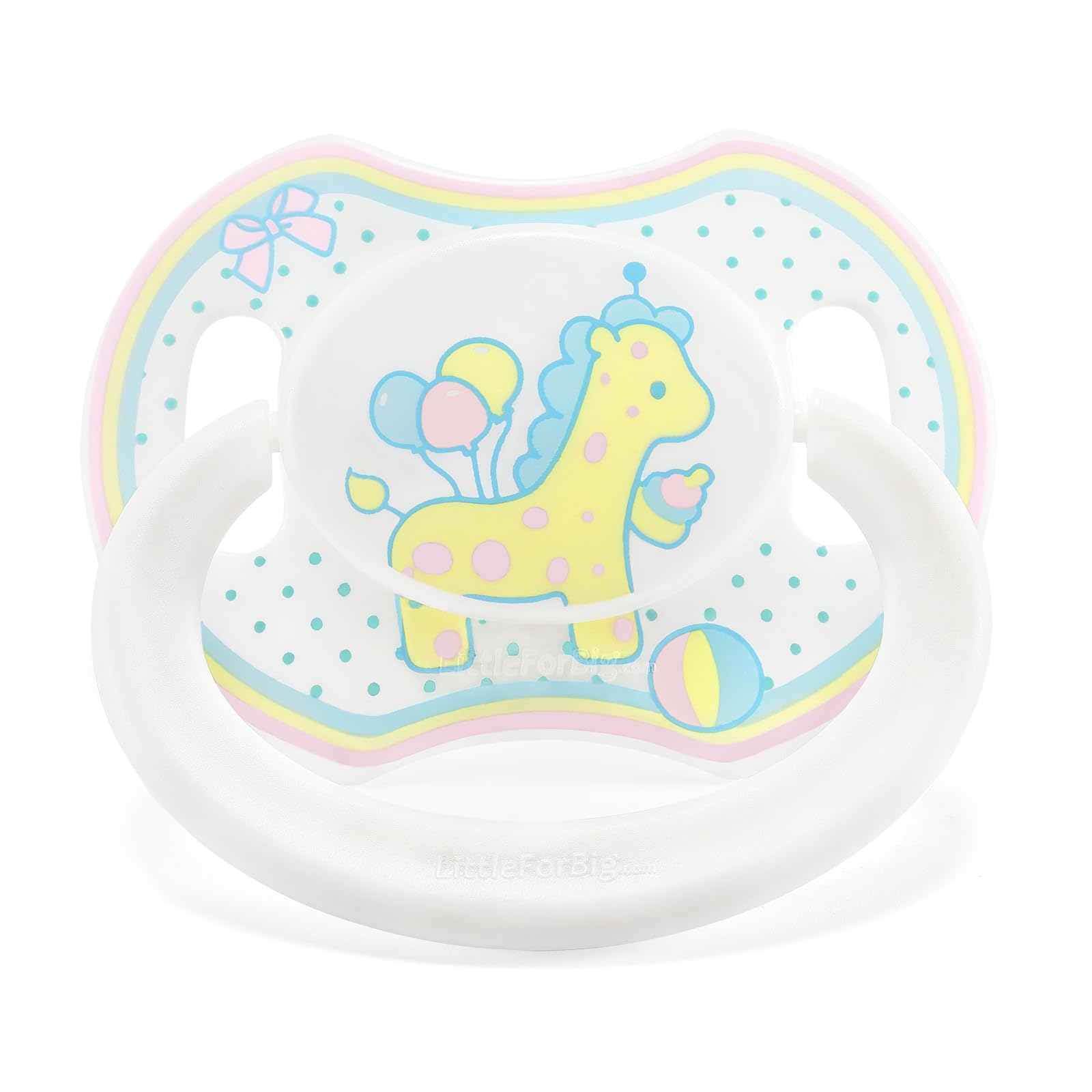 LittleForBig Bigshield Generation-II Adult Sized Printed Pacifier Baby Giraffe Pattern Yellow