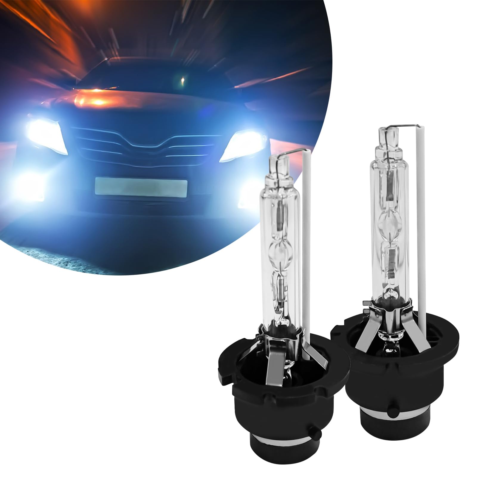 Photo 1 of SamWinGear D2S Hid Headlight Bulbs 2PCS 35W Super Bright Bulbs, D2S Headlight Bulb D3S HID Car Original Replacement Lights 12V High Beam Low Beam Xenon Bulbs with Metal Stents Base (D-2S White)