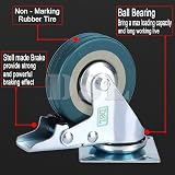 DSL Heavy Duty Braked 50mm Swivel Castor Wheels Set of 4 with Fittings view 2