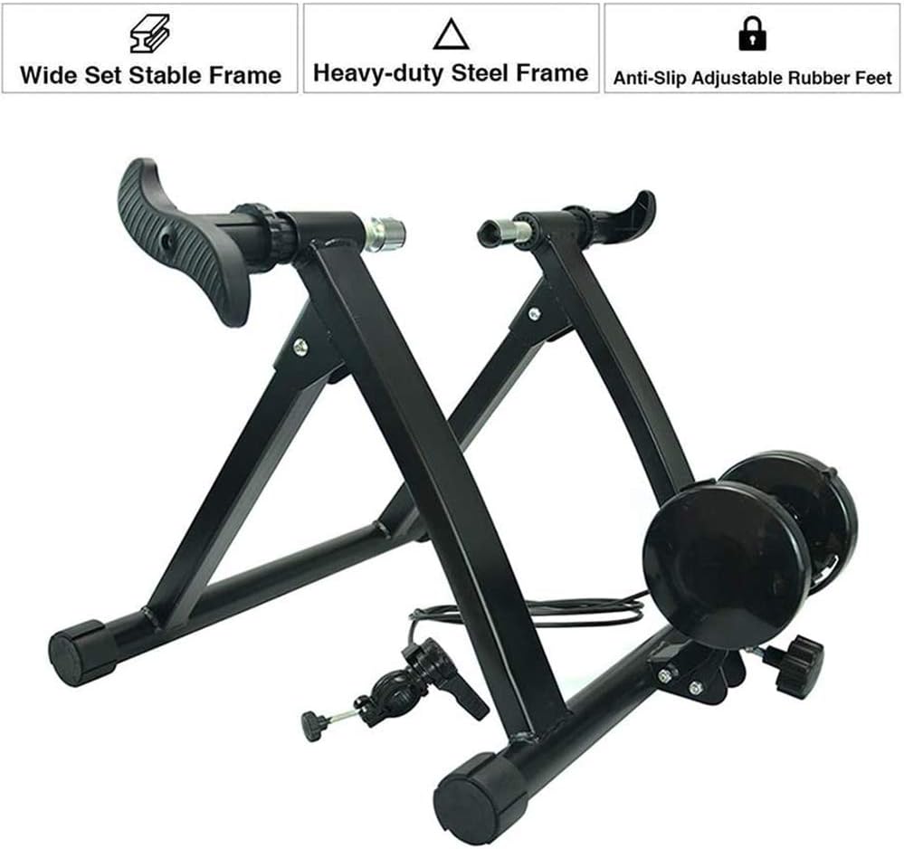 POEO Bike Trainer Stand, Bike Turbo Trainer Magnetic Cycling Stand, Indoor Foldable Fluid Bicycle Trainer Stand, 7 Level Resistance, Maximum Load Weight 150Kg