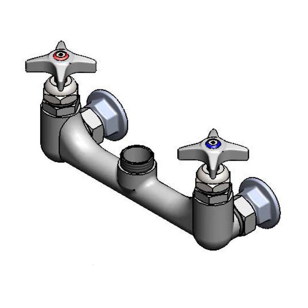 T&S Brass 01797040 Wall Mount Faucet, Integral Check Valves, 4Arm
