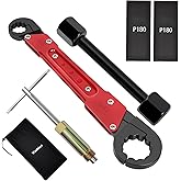 Vorhixa 6 Pcs Plumbing Tools Kit with Angle Stop Wrench & 1/2-Inch Compression Sleeve Puller, Professional Plumbers Wrench, S