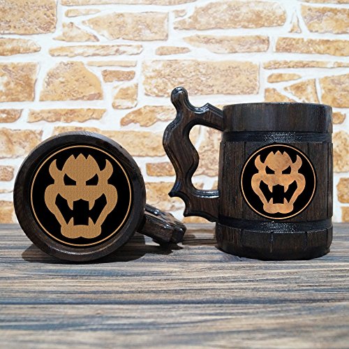 Bowser Beer Mug, Mario Beer Stein, Gamer Gift, Mario Personalized Beer Stein, Mario Brothers Tankard, Custom Gift for Men, Gift for Him, Geek Gift