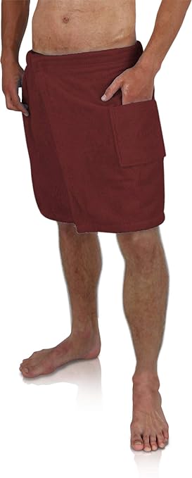 Saunakilt Sauna-Handtuch für Herren 100% Baumwolle mit Praktischem Schnellverschluss Oeko-Tex® 100