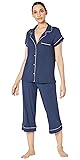 Eberjey Gisele Short Sleeve and Cropped Pant PJ Set