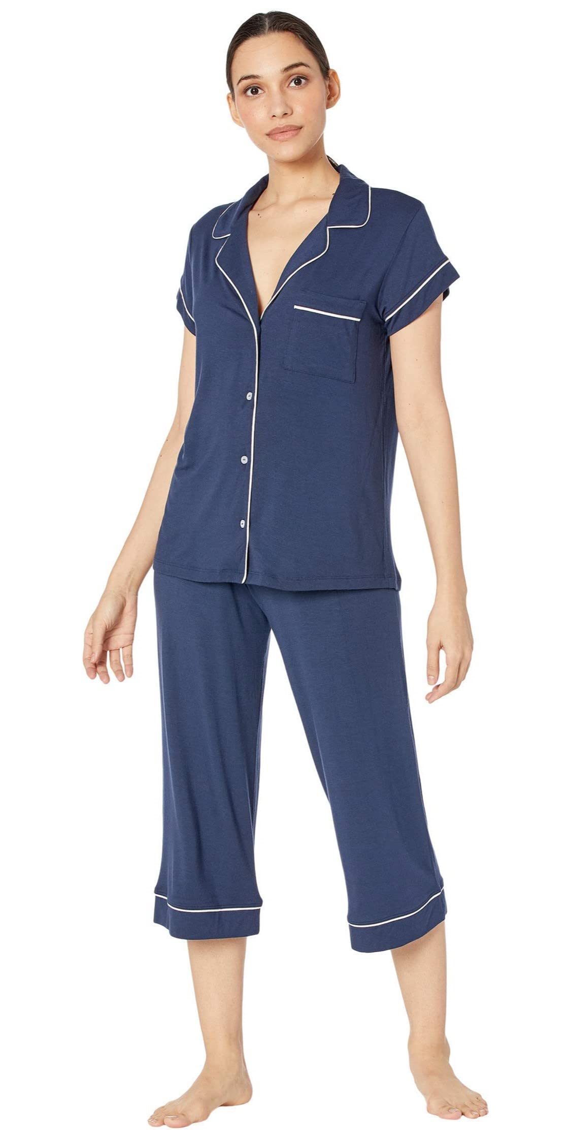 Eberjey Gisele Short Sleeve and Cropped Pant PJ Set