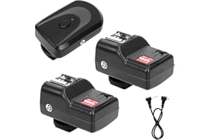 SEROUNDER 16 Channel Flash Set, 433MHZ Shutter Release Transceiver Kit with 1 Transmitter 2 Receivers 1 Sync Wire Cable for/for Nikon/for/for Pentax