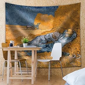 "Noon, Rest from Work by Vincent Van Gogh - Fabric Tapestry, Home Decor - 51x60 inches