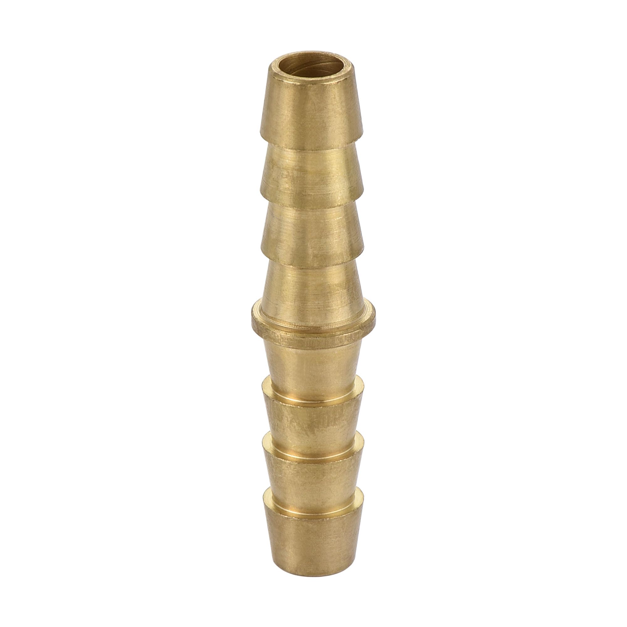sourcing map Hose Barb Fitting, 1/4 to 1/4 Inch Brass Hollow Straight Quick Connector for Water Fuel Air Oil Gas