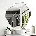 DAOYIJIAJU Irregular Mirror, Asymmetrical Wall Mirror, 30"x26.8" Gold Waved Decorative Round Mirrors, Modern Scalloped Mirrors for Living Room Bathroom Bedroom Entryway