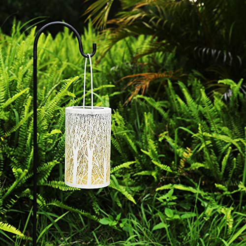 Solar Lantern Outdoor Solar Lights Metal Hanging Solar Garden Lantern