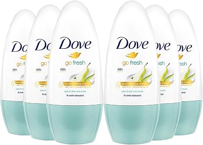 Dove Go Fresh Roll On Antiperspirant Deodorant Pear Aloe Vera 0% Alcohol 50ml 6