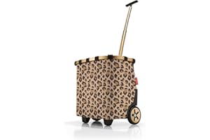 reisenthel carrycruiser Frame Leo Macchiato - Portable Shopping Trolley with Sturdy Aluminum Frame, Shoulder Strap and Removable mesh Inner Bag -Water-Repellent