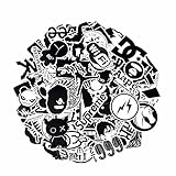 Laptop Stickers [120pcs], Toufftek [Black & White] Vinyl Sticker Graffiti Decal Perfect to Laptops, Skateboards, Luggage, Cars, Bumpers, Bikes, Motorcycle, Helmet, Window, Guitar, Snowboard